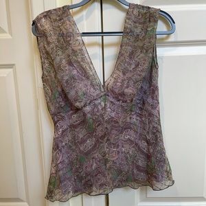 Diane Von Furstenberg Multicolor Sheer Blouse